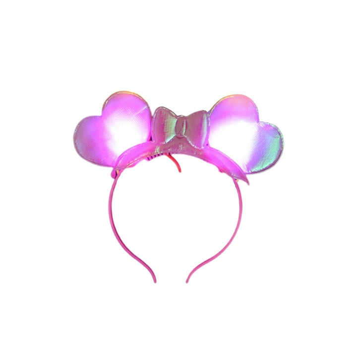 1 Set  Year Headband Heart Shape Luminous Feather Decor Headgear Elastic Decorative Anti-slip Image 1