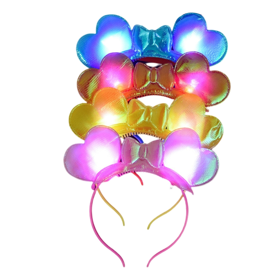 1 Set  Year Headband Heart Shape Luminous Feather Decor Headgear Elastic Decorative Anti-slip Image 12