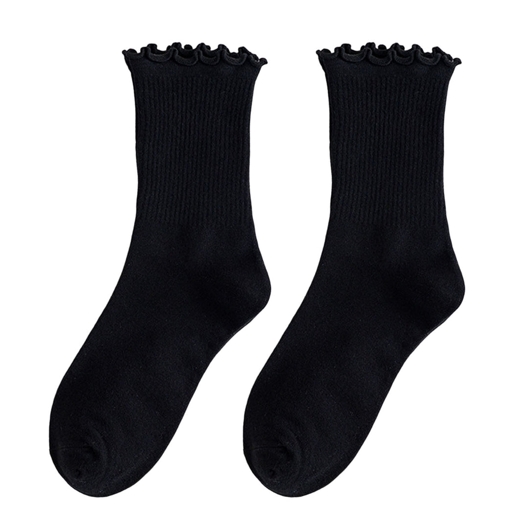 1 Pair Women Winter Socks Shirring High Elasticity Soft Anti-slip Keep Warm Anti-shrink No Odor Mid Tube Socks Women Image 2