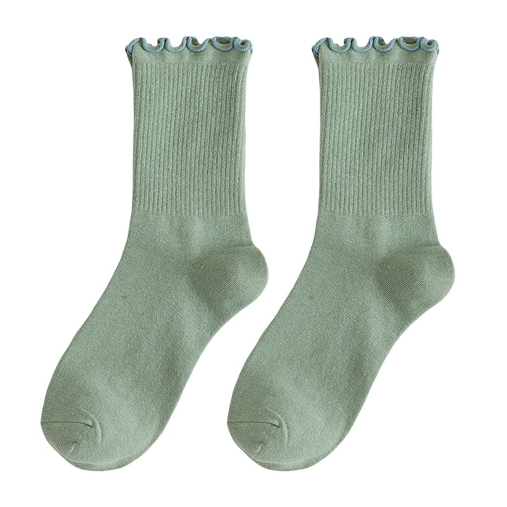 1 Pair Women Winter Socks Shirring High Elasticity Soft Anti-slip Keep Warm Anti-shrink No Odor Mid Tube Socks Women Image 6