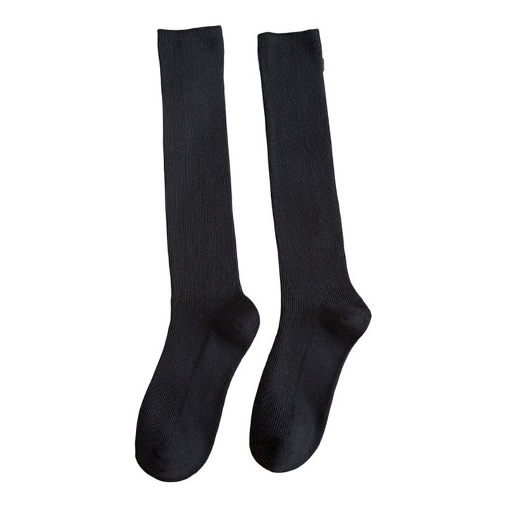 1 Pair Women Long Socks Soft High Elasticity Solid Color Thick Anti-slip Warm Casual Striped Texture Women Socks Winter Image 10