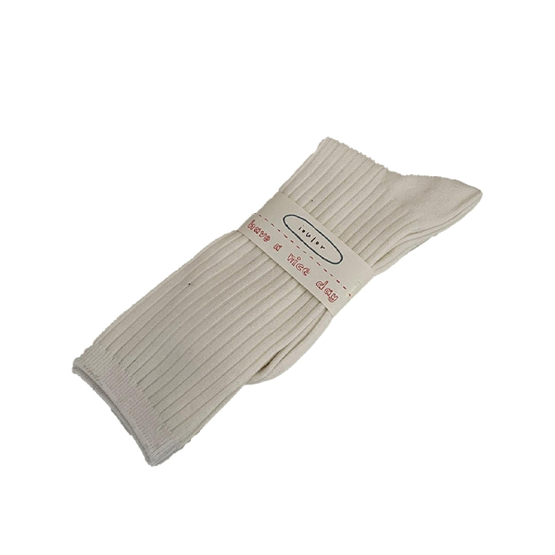 1 Pair Ribbed Mid-tube Thick Warm Ladies Socks Winter Simple Casual Solid Color Sports Socks Image 3