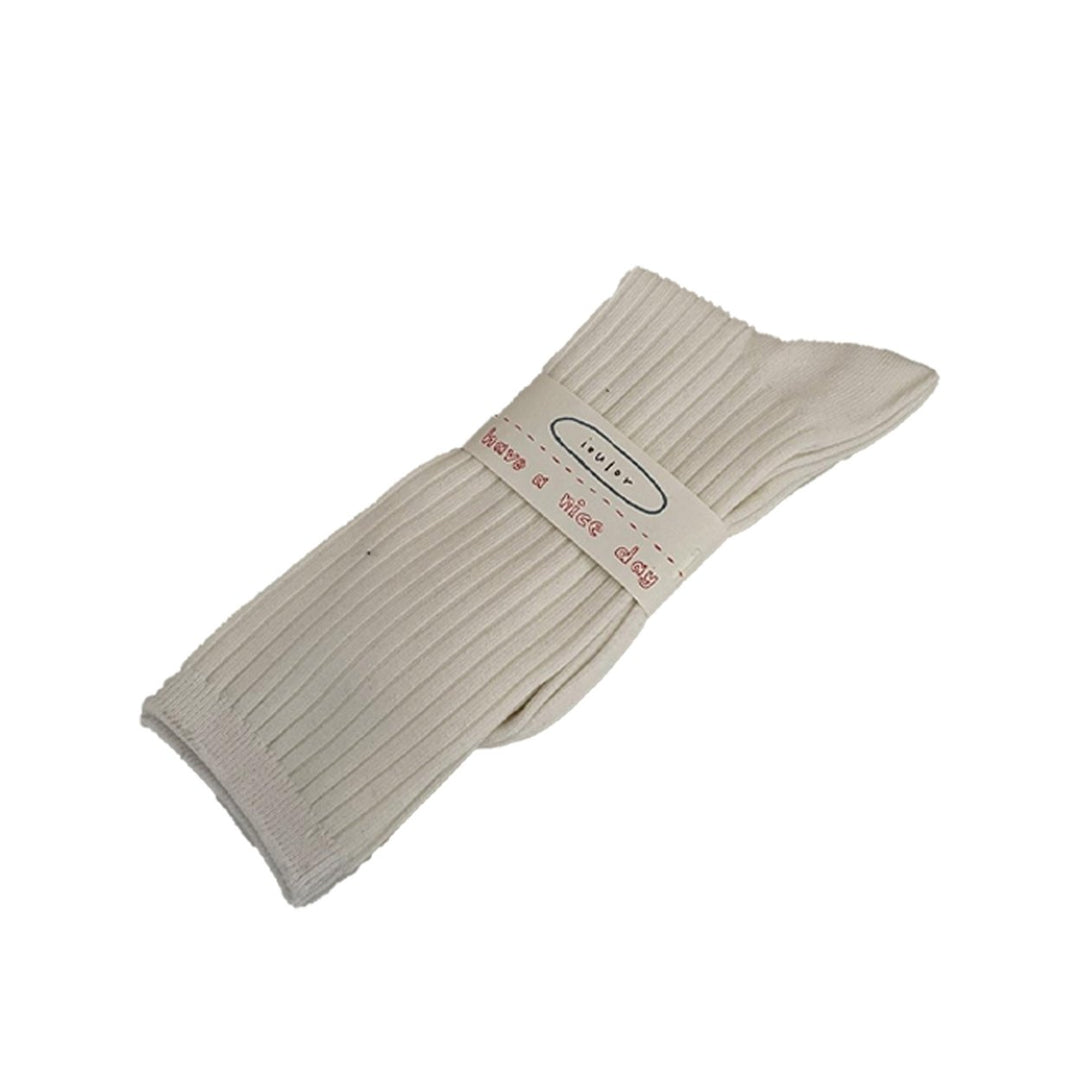 1 Pair Ribbed Mid-tube Thick Warm Ladies Socks Winter Simple Casual Solid Color Sports Socks Image 1