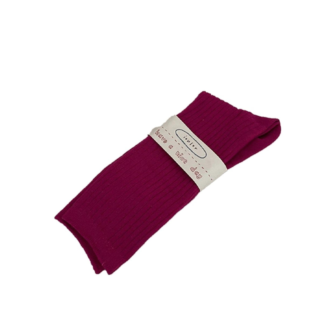 1 Pair Ribbed Mid-tube Thick Warm Ladies Socks Winter Simple Casual Solid Color Sports Socks Image 1