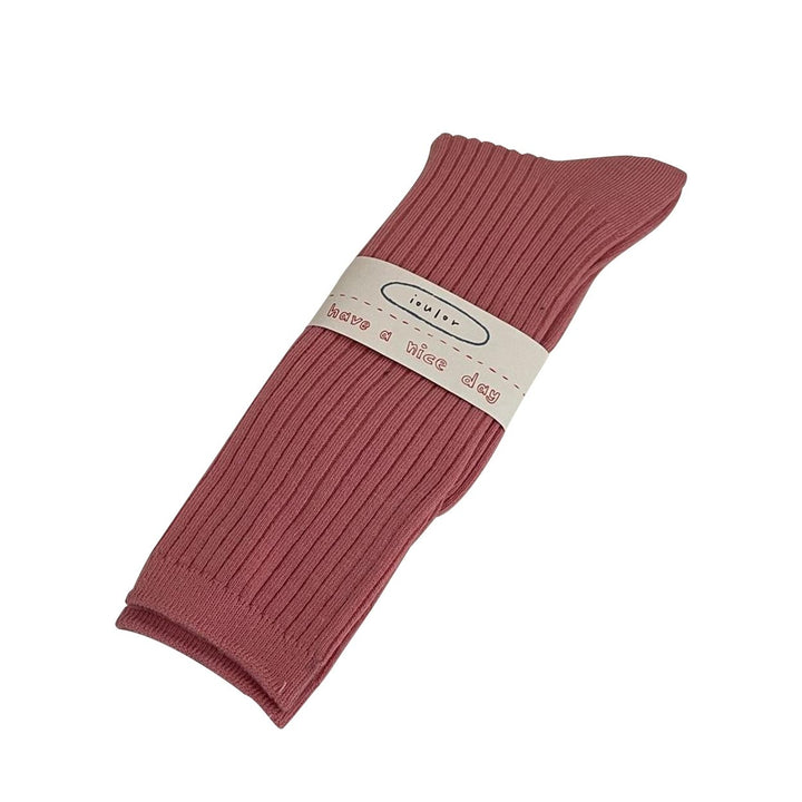 1 Pair Ribbed Mid-tube Thick Warm Ladies Socks Winter Simple Casual Solid Color Sports Socks Image 1