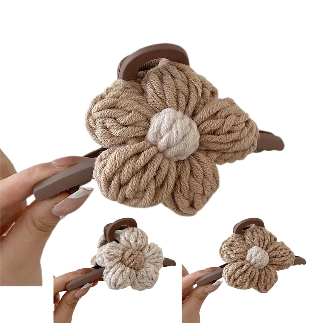 Hair Grip Strong Claw Non-slip Flower Design Contrast Color High-end Hair-fixed Decorative Strong Claw Ponytail Claw Image 11