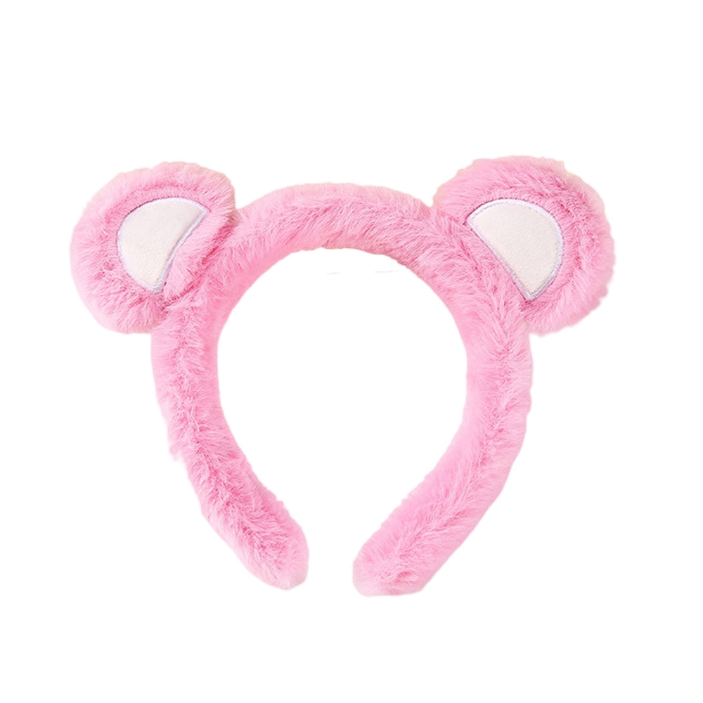 Elastic Non-slip Sweet Women Headband Cute Bear Ear Plush Washing Face Hair Hoop Hair Accessories Image 2