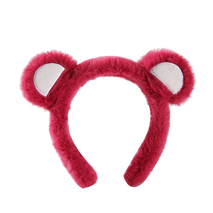 Elastic Non-slip Sweet Women Headband Cute Bear Ear Plush Washing Face Hair Hoop Hair Accessories Image 4