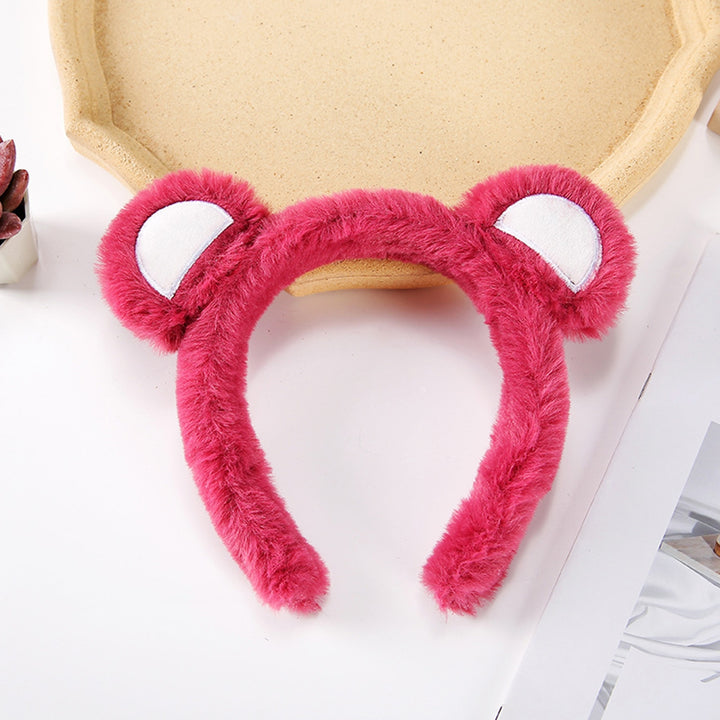 Elastic Non-slip Sweet Women Headband Cute Bear Ear Plush Washing Face Hair Hoop Hair Accessories Image 8