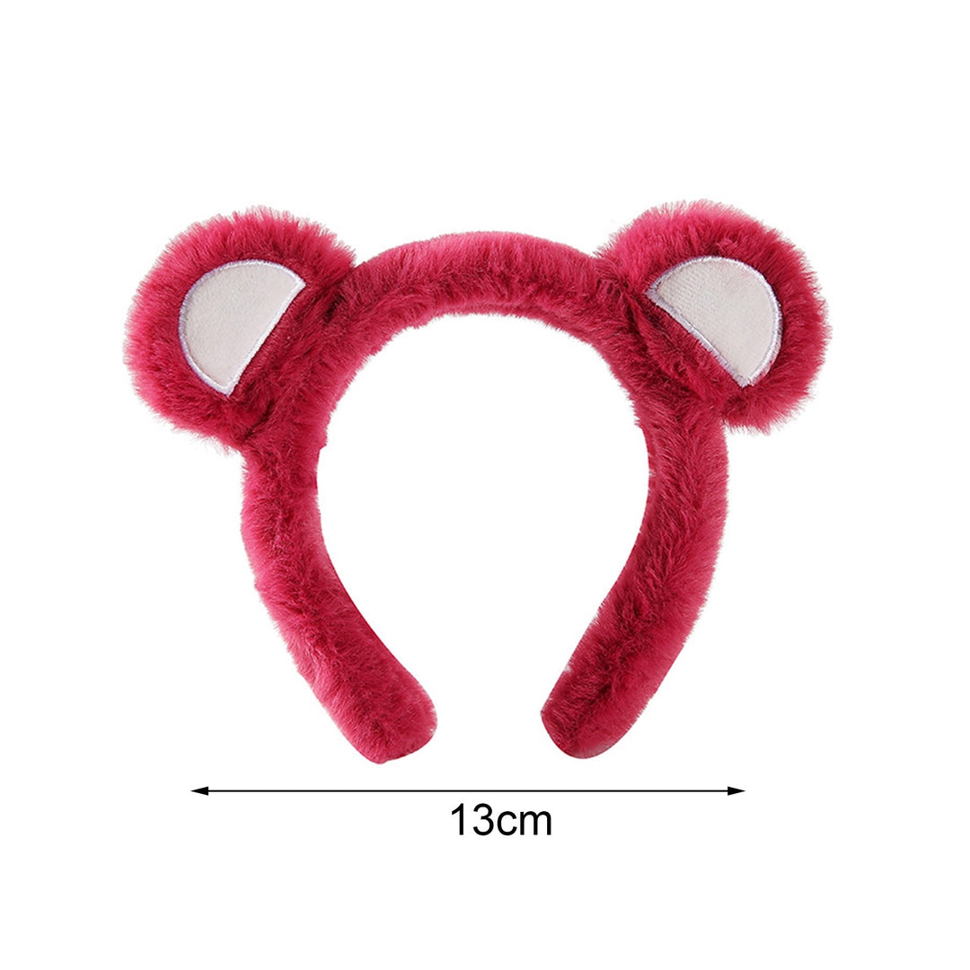 Elastic Non-slip Sweet Women Headband Cute Bear Ear Plush Washing Face Hair Hoop Hair Accessories Image 10