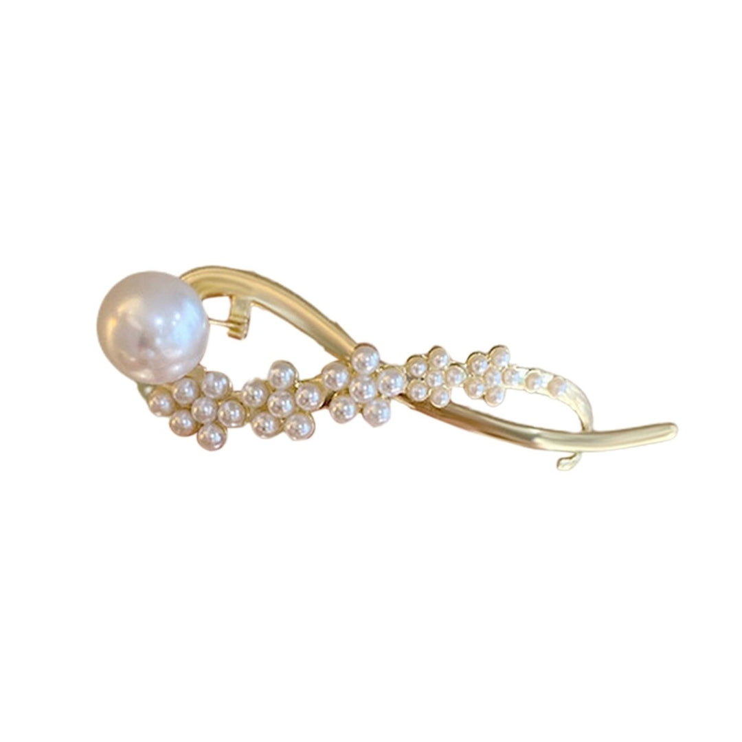 Elegant Simple Non-Slip Hair Barrette Faux Pearls Decor Irregular Twist Hair Pin Hair Accessories Image 1