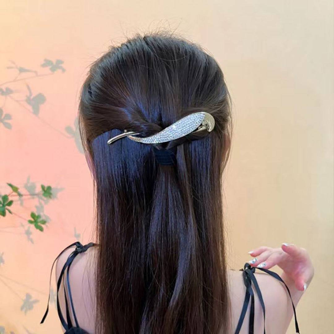 Elegant Simple Non-Slip Hair Barrette Faux Pearls Decor Irregular Twist Hair Pin Hair Accessories Image 7
