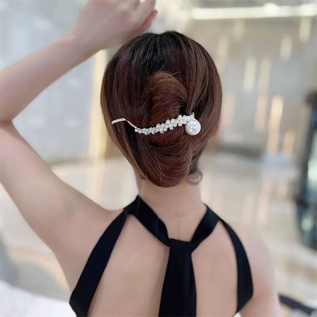 Elegant Simple Non-Slip Hair Barrette Faux Pearls Decor Irregular Twist Hair Pin Hair Accessories Image 10