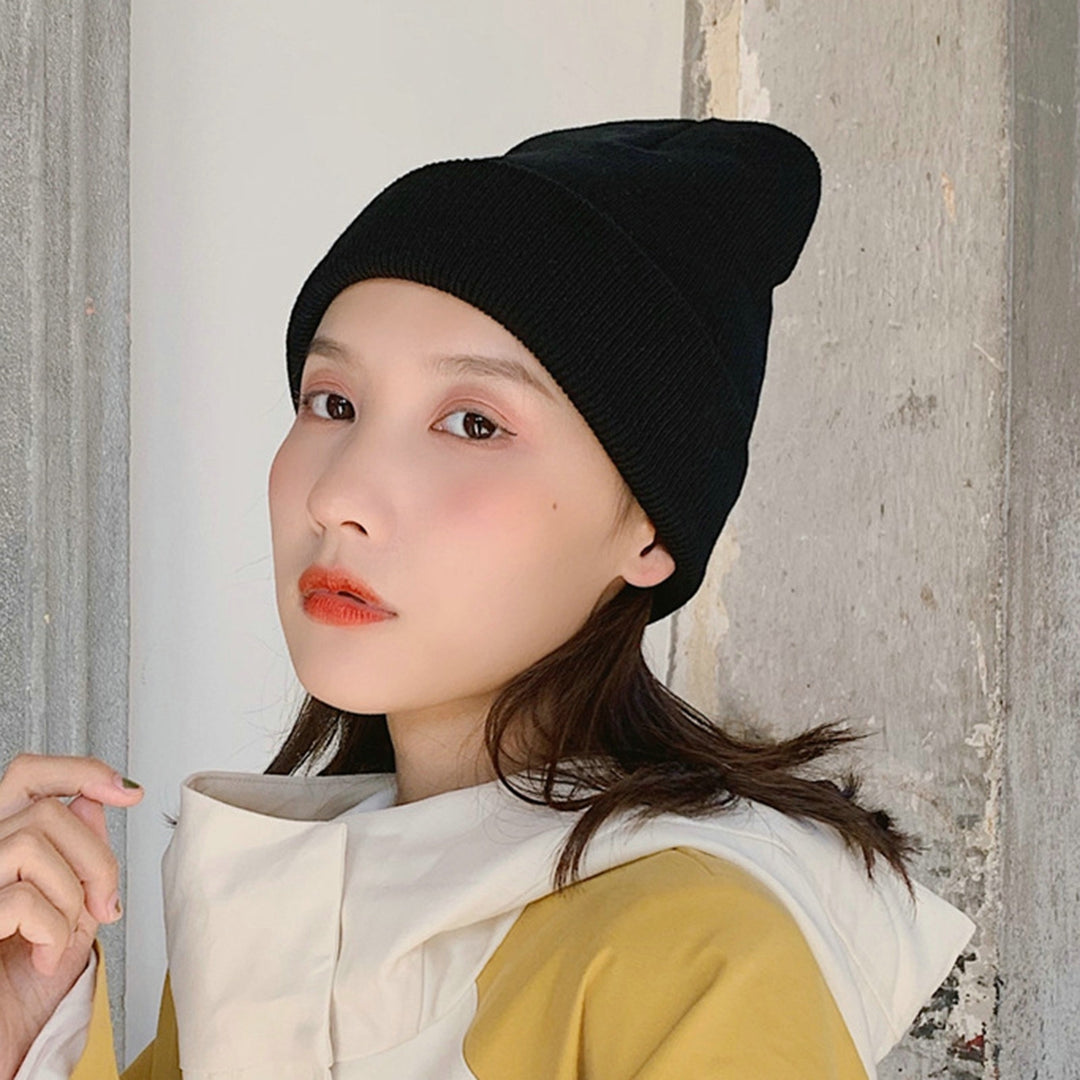 Women Cap Thicken Windproof Soft Comfortable Unisex Knitted Thermal Hat Daily Life Image 9