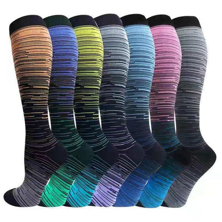 1 Pair Compression Stockings Comfortable Gradient Color Good Breathability High Elasticity Wear Image 1