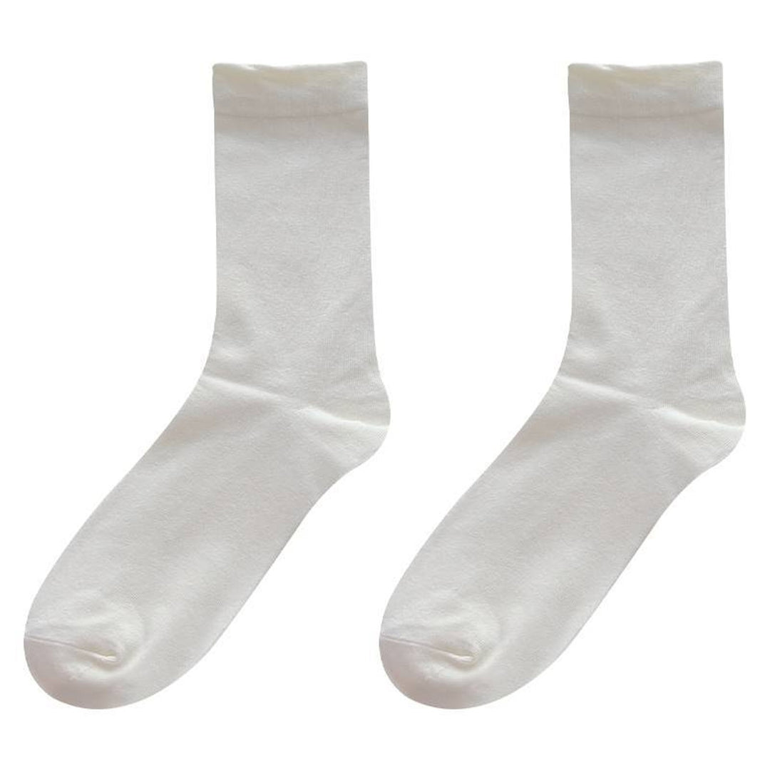 1 Pair Japanese Style Mid-tube Thick Women Socks Winter Simple Casual Solid Color Sports Socks Image 3