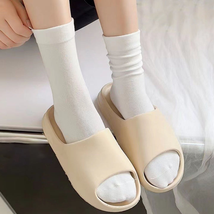 1 Pair Japanese Style Mid-tube Thick Women Socks Winter Simple Casual Solid Color Sports Socks Image 6