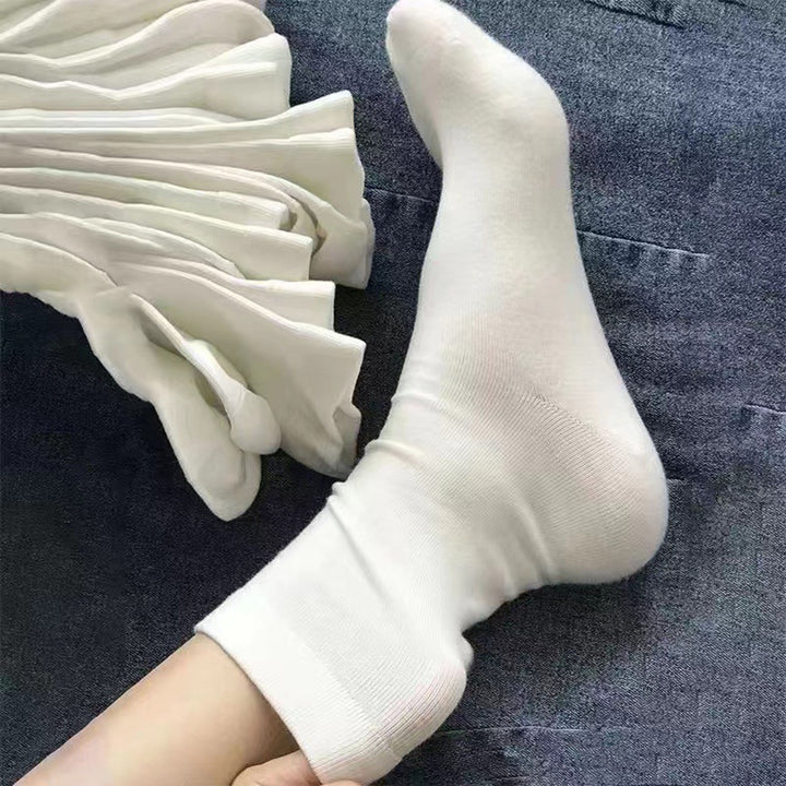 1 Pair Japanese Style Mid-tube Thick Women Socks Winter Simple Casual Solid Color Sports Socks Image 10