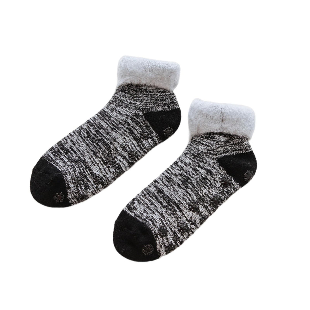 1 Pair Winter Socks Thickened Skin-touch Soft Perfect Fitting Anti-pilling Keep Warm Multicolor Mid-tube Knitting Lady Image 2