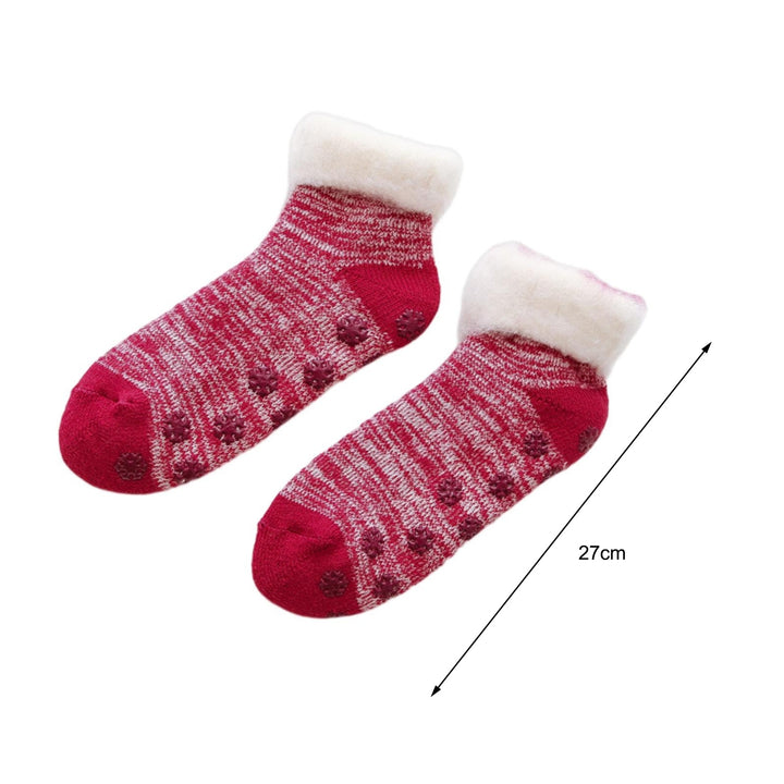 1 Pair Winter Socks Thickened Skin-touch Soft Perfect Fitting Anti-pilling Keep Warm Multicolor Mid-tube Knitting Lady Image 11