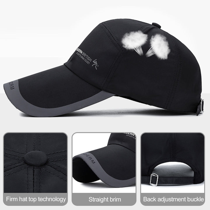 Peaked Hat Adjustable Unisex Trendy Fast Dry Comfortable Daily Wear Laminated Fabric Alphabet Print Baseball Hat Outdoor Image 10