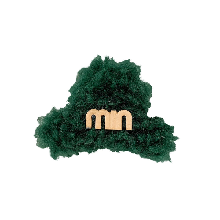 Korean Style Letter Print Solid Color Hair Claw Korean Style Soft Plush Medium Hair Clip Styling Tool Image 8