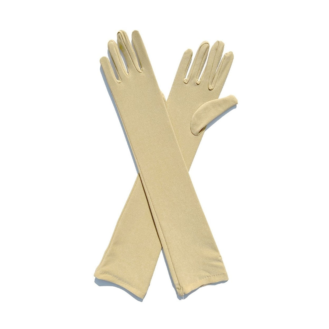1 Pair Long Gloves Solid Color Super Soft High Elastic Friendly to Skin Fade-Resistant Decorative Image 7