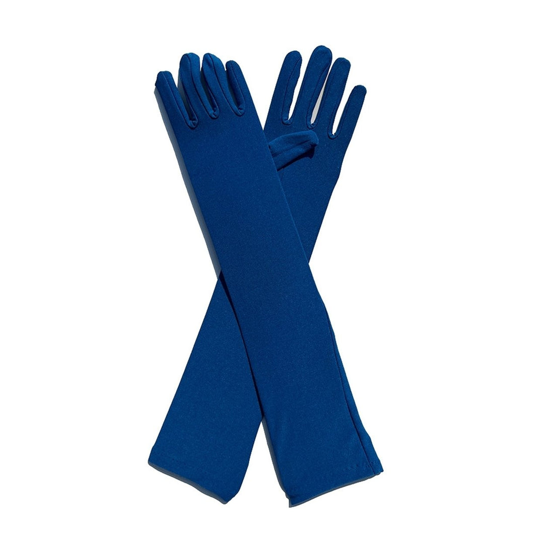 1 Pair Long Gloves Solid Color Super Soft High Elastic Friendly to Skin Fade-Resistant Decorative Image 1