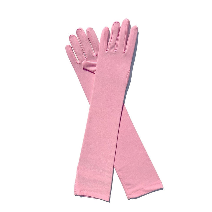 1 Pair Long Gloves Solid Color Super Soft High Elastic Friendly to Skin Fade-Resistant Decorative Image 10