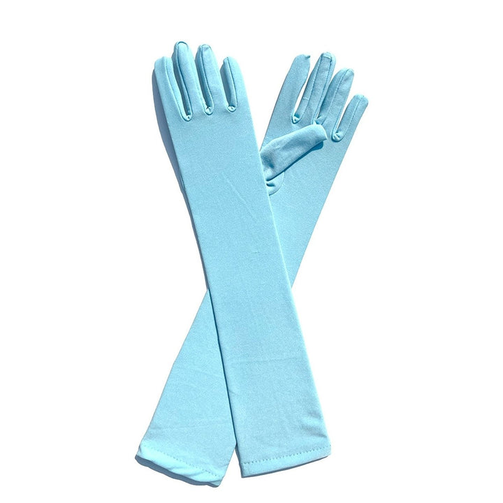 1 Pair Long Gloves Solid Color Super Soft High Elastic Friendly to Skin Fade-Resistant Decorative Image 1