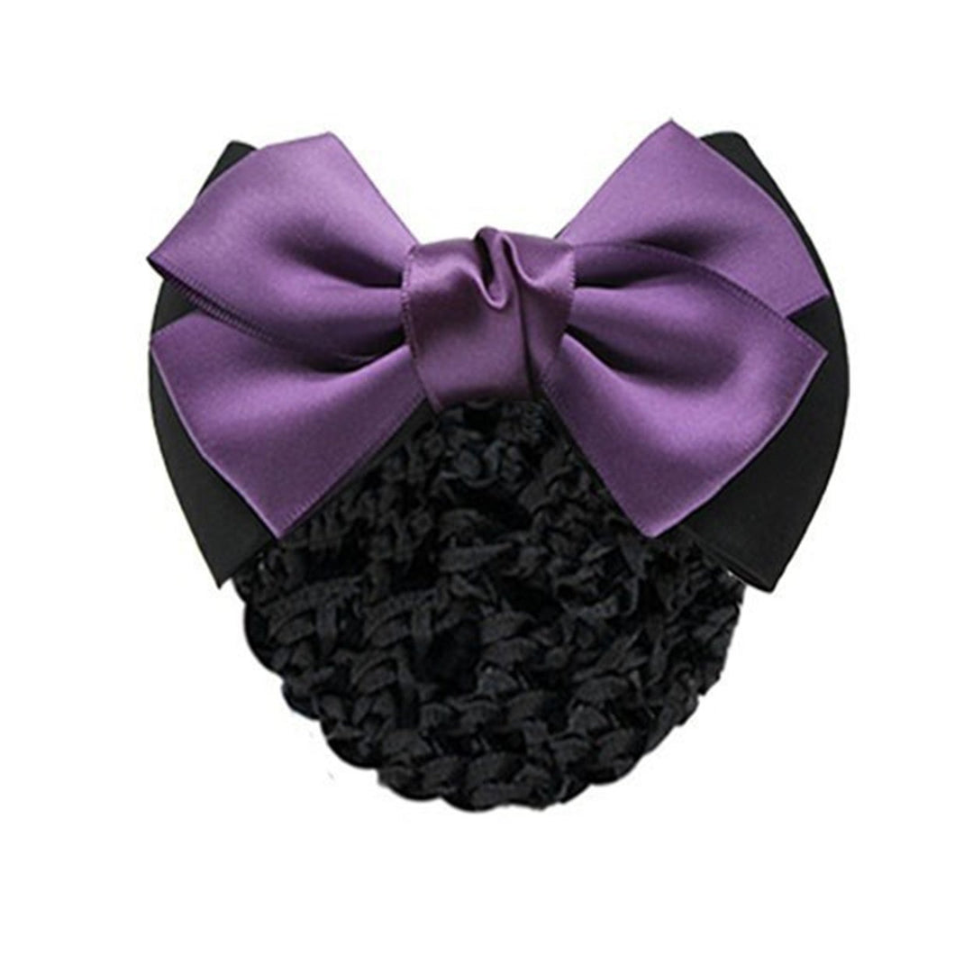 Nurse Hair Net Bow-knot Fishnet Contrast Color Striped Anti-slip Hair Decoration OL Style Airline Image 1