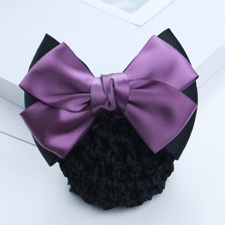 Nurse Hair Net Bow-knot Fishnet Contrast Color Striped Anti-slip Hair Decoration OL Style Airline Image 9