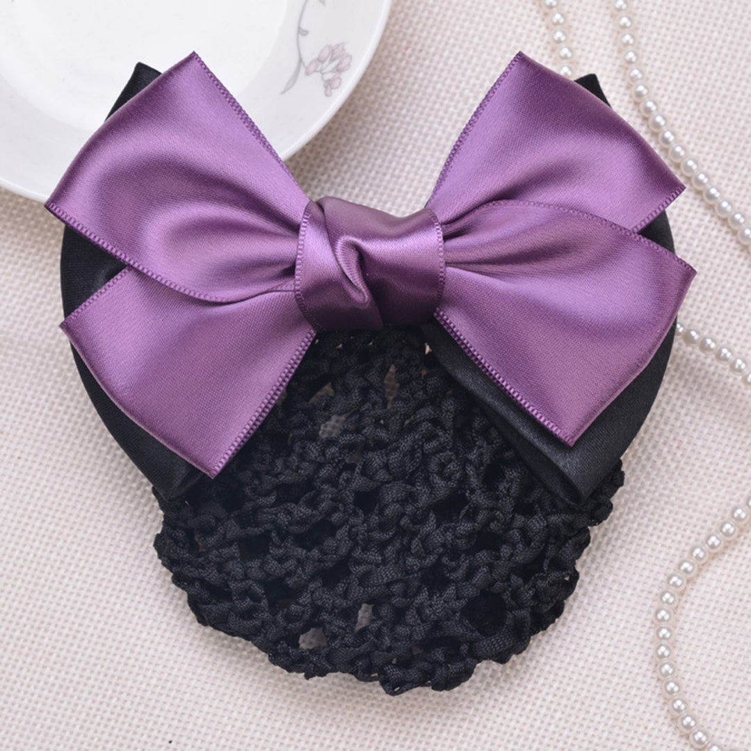 Nurse Hair Net Bow-knot Fishnet Contrast Color Striped Anti-slip Hair Decoration OL Style Airline Image 10