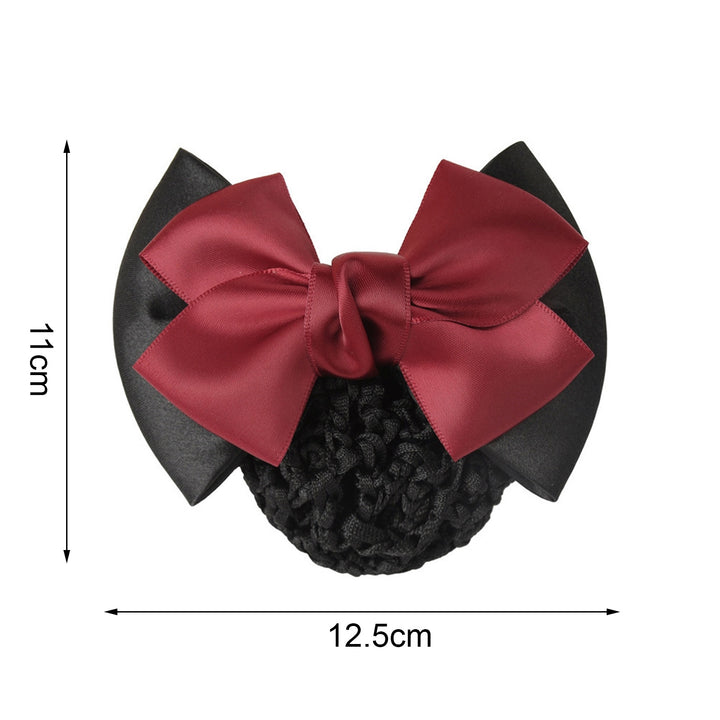 Nurse Hair Net Bow-knot Fishnet Contrast Color Striped Anti-slip Hair Decoration OL Style Airline Image 11