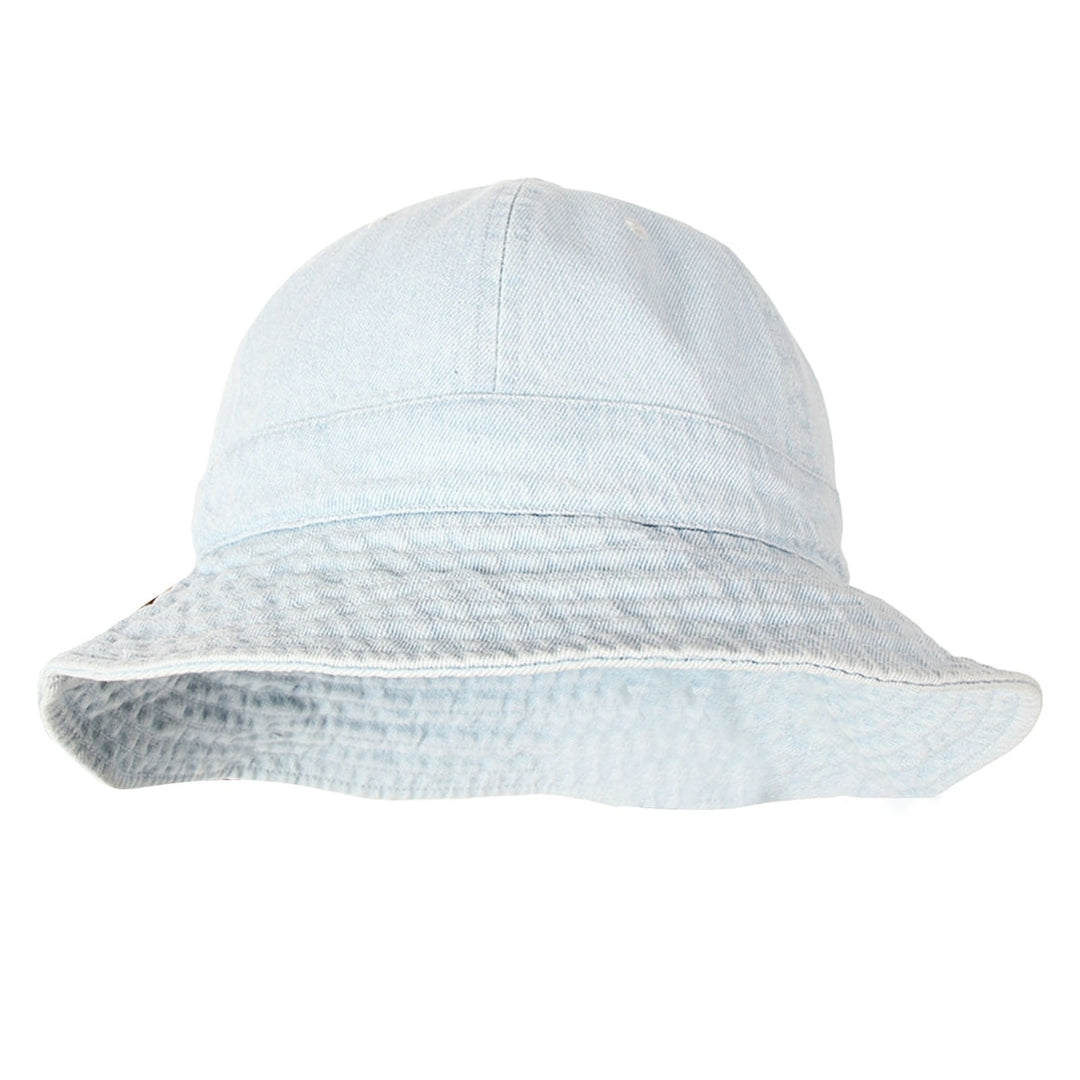 Fisherman Hat Breathable All Match with Windproof Rope Sun Protection Flat Top Anti-UV Cowboy Wide Brim Foldable Sun Hat Image 4