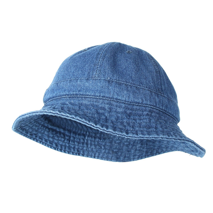 Fisherman Hat Breathable All Match with Windproof Rope Sun Protection Flat Top Anti-UV Cowboy Wide Brim Foldable Sun Hat Image 4