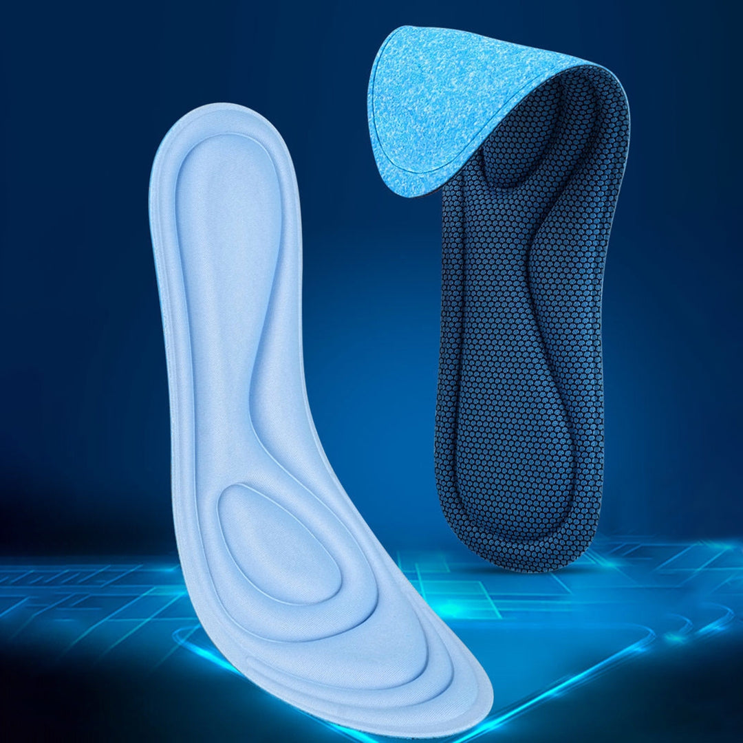 1 Pair Women Men Insoles 3D Design High Elasticity Anti-slip Super Soft Breathable Sweat Absorption Image 8