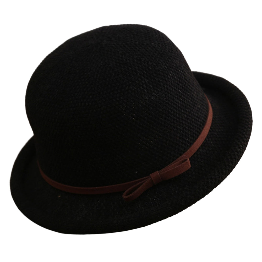 Outdoor Hat Round Top Rolled Edge Trendy Soft Fine Workmanship Daily Wear Lightweight Weave Design Fisherman Hat Summer Image 2