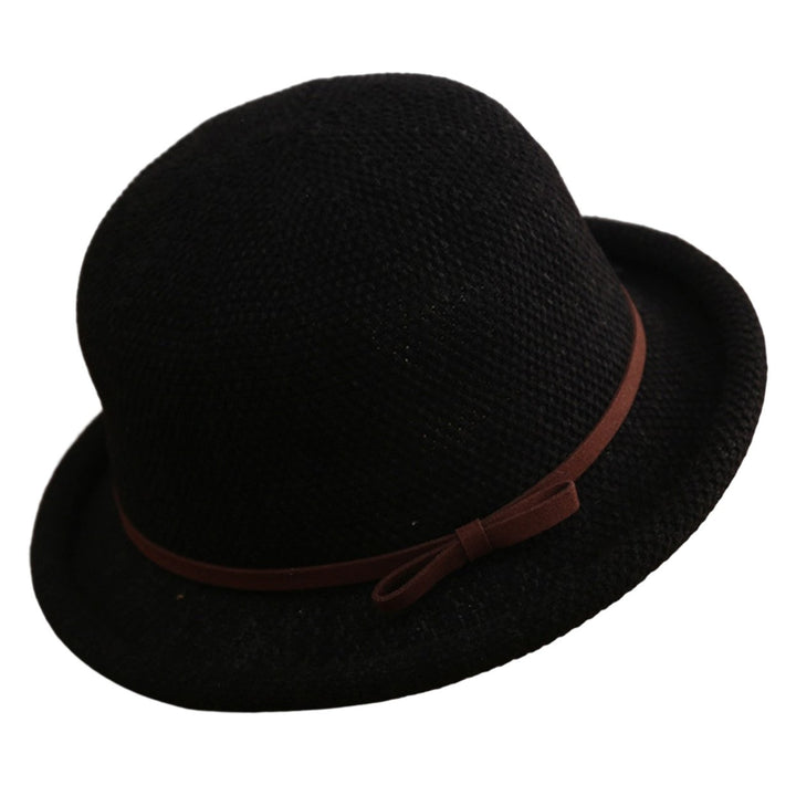 Outdoor Hat Round Top Rolled Edge Trendy Soft Fine Workmanship Daily Wear Lightweight Weave Design Fisherman Hat Summer Image 1