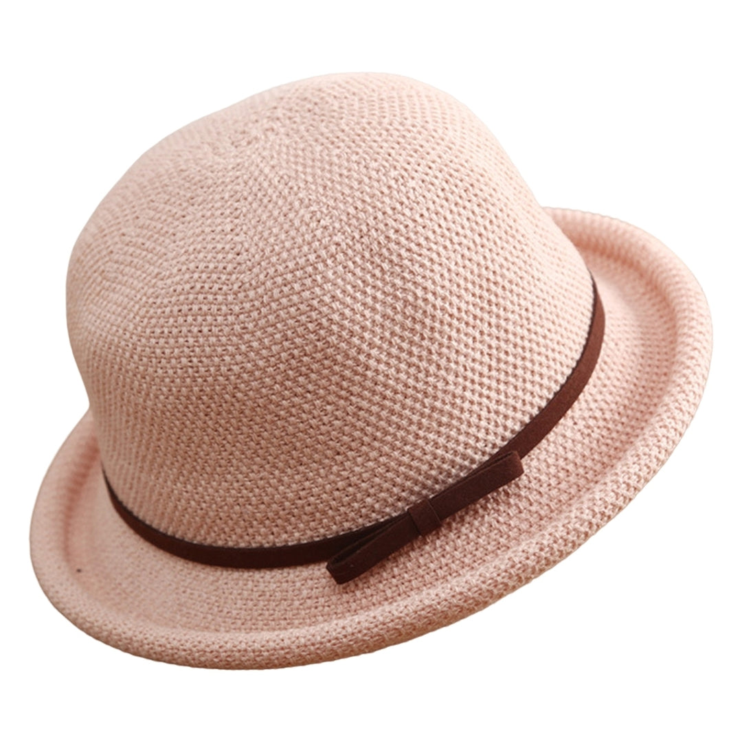 Outdoor Hat Round Top Rolled Edge Trendy Soft Fine Workmanship Daily Wear Lightweight Weave Design Fisherman Hat Summer Image 4