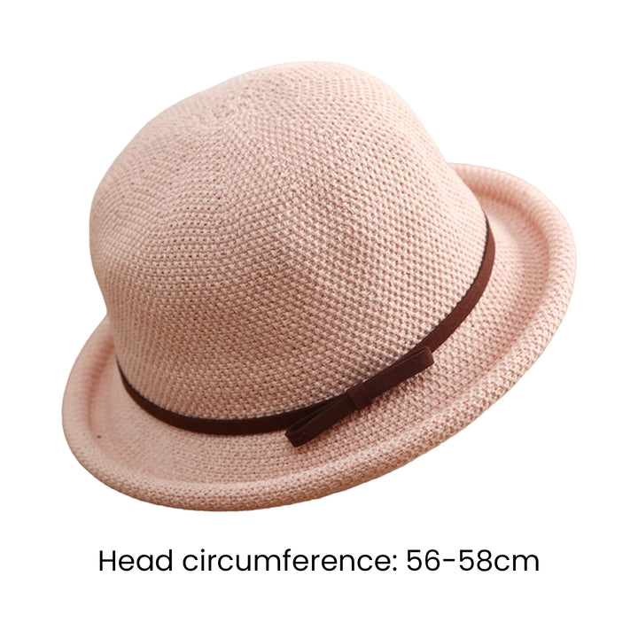 Outdoor Hat Round Top Rolled Edge Trendy Soft Fine Workmanship Daily Wear Lightweight Weave Design Fisherman Hat Summer Image 10