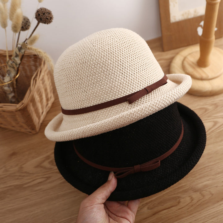 Outdoor Hat Round Top Rolled Edge Trendy Soft Fine Workmanship Daily Wear Lightweight Weave Design Fisherman Hat Summer Image 11