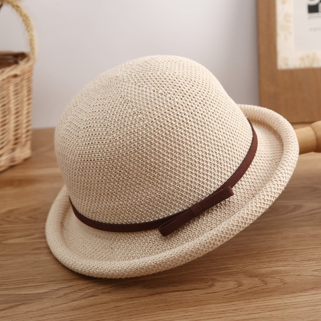 Outdoor Hat Round Top Rolled Edge Trendy Soft Fine Workmanship Daily Wear Lightweight Weave Design Fisherman Hat Summer Image 12