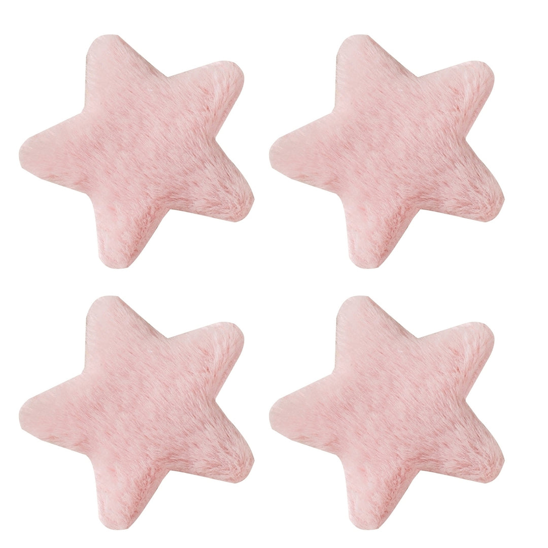 4 Pcs Star Hairpins Solid Color Fluffy Fuzzy Soft Anti-slip Hair Decor Portable Sweet Style Pentagram Bangs Clips Hair Image 4