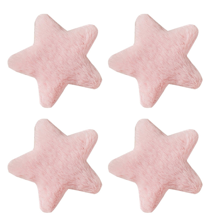 4 Pcs Star Hairpins Solid Color Fluffy Fuzzy Soft Anti-slip Hair Decor Portable Sweet Style Pentagram Bangs Clips Hair Image 4