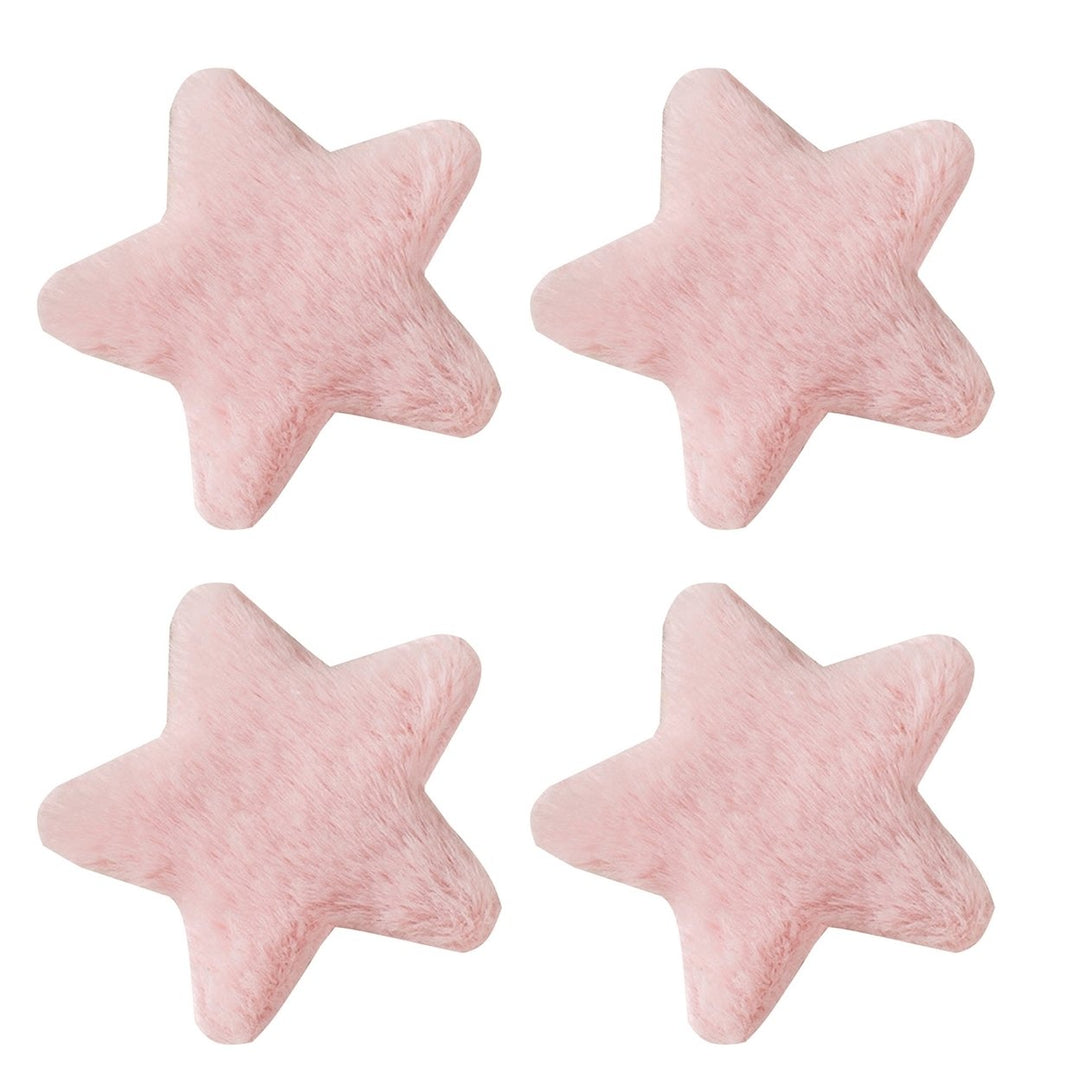 4 Pcs Star Hairpins Solid Color Fluffy Fuzzy Soft Anti-slip Hair Decor Portable Sweet Style Pentagram Bangs Clips Hair Image 1