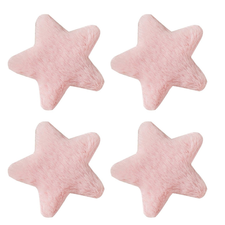 4 Pcs Star Hairpins Solid Color Fluffy Fuzzy Soft Anti-slip Hair Decor Portable Sweet Style Pentagram Bangs Clips Hair Image 1