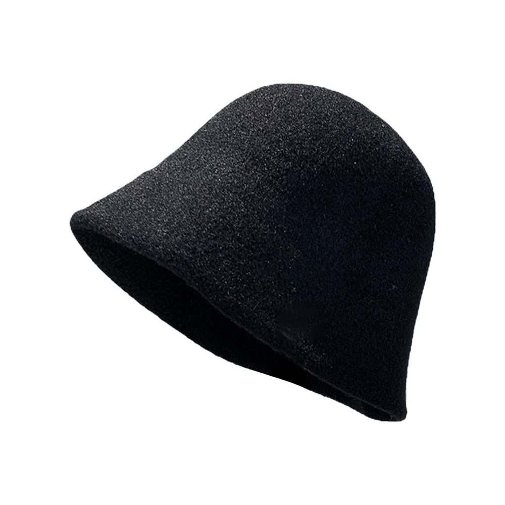 Round Dome Short Brim Thick Warm Bucket Hat Women Winter Knitting Wool Basin Hat Fashion Accessories Image 2