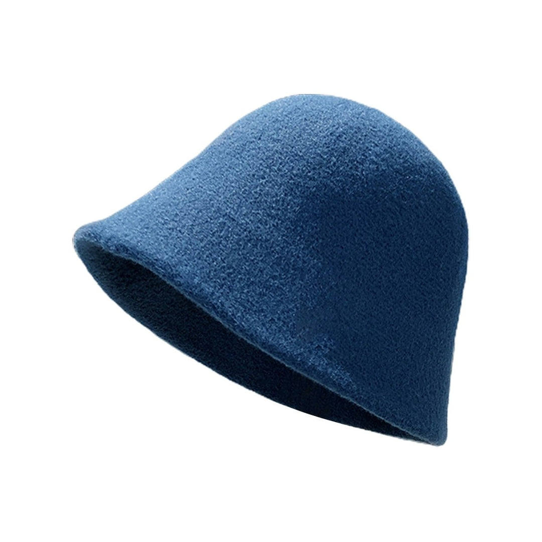 Round Dome Short Brim Thick Warm Bucket Hat Women Winter Knitting Wool Basin Hat Fashion Accessories Image 3