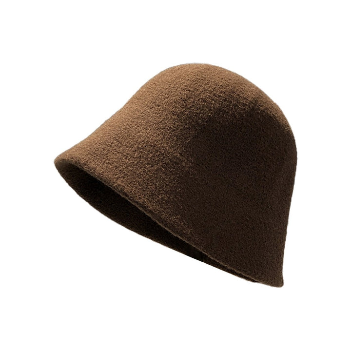 Round Dome Short Brim Thick Warm Bucket Hat Women Winter Knitting Wool Basin Hat Fashion Accessories Image 4